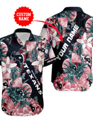 Sport-Team Houston Texans Custom Name Special Tropical Fruit Hawaiian Shirt Sport Team Aloha Shirt