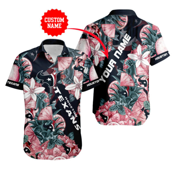 Sport-Team Houston Texans Custom Name Special Tropical Fruit Hawaiian Shirt Sport Team Aloha Shirt
