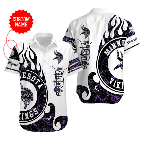 Sport-Team Minnesota Vikings Custom Name Realtree Hunting Hawaiian Shirt Sport Team Aloha Shirt
