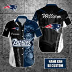 Sport-Team New England Patriots Custom Name Special Half Tone Mascot Hawaiian Shirt Sport Team Aloha Shirt