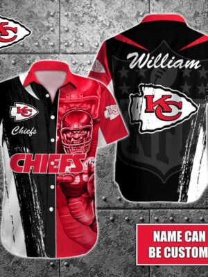 Sport-Team Kansas City Chiefs Custom Name Special Half Tone Mascot Hawaiian Shirt Sport Team Aloha Shirt