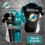 Sport-Team Miami Dolphins Custom Name Special Half Tone Mascot Hawaiian Shirt Sport Team Aloha Shirt