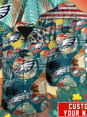 Sport-Team Philadelphia Eagles Custom Name Special Vintage Style Hawaiian Shirt Sport Team Aloha Shirt
