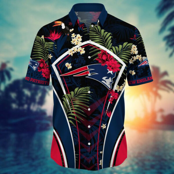 Sport-Team New England Patriots Custom Name Flower Summer Tropical Hawaiian Shirt Sport Team Aloha Shirt