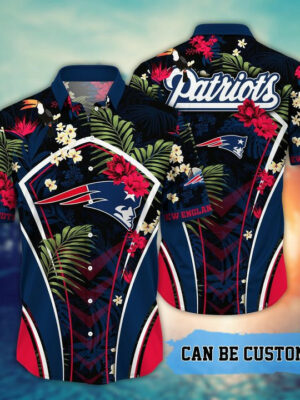 Sport-Team New England Patriots Custom Name Flower Summer Tropical Hawaiian Shirt Sport Team Aloha Shirt