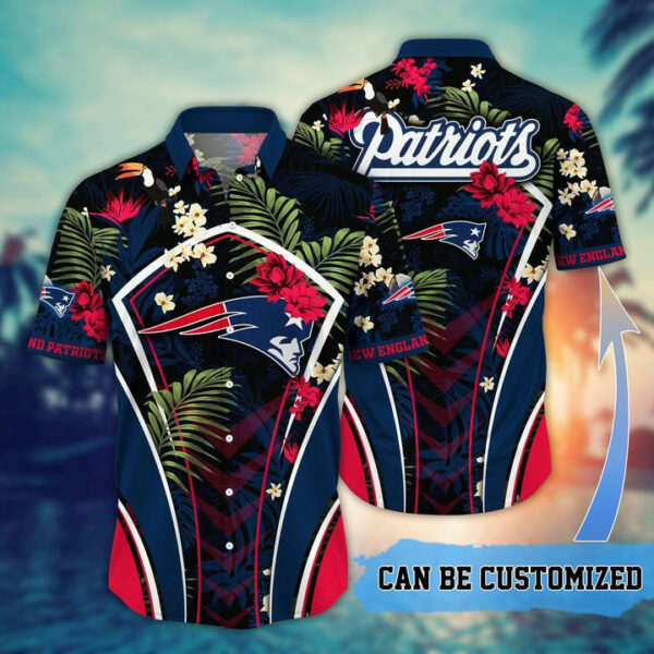 Sport-Team New England Patriots Custom Name Flower Summer Tropical Hawaiian Shirt Sport Team Aloha Shirt