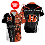 Sport-Team Cincinnati Bengals Custom Name Special Half Tone Mascot Hawaiian Shirt Sport Team Aloha Shirt