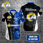 Sport-Team Los Angeles Rams Custom Name Special Half Tone Mascot Hawaiian Shirt Sport Team Aloha Shirt