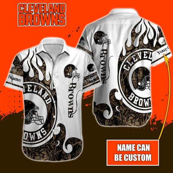 Sport-Team Cleveland Browns Custom Name Realtree Hunting Hawaiian Shirt Sport Team Aloha Shirt
