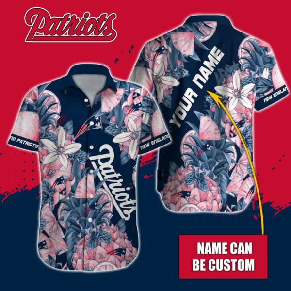 Sport-Team New England Patriots Custom Name Special Tropical Fruit Hawaiian Shirt Sport Team Aloha Shirt