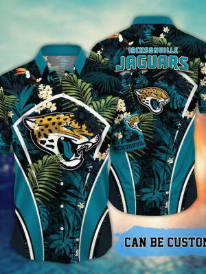 Sport-Team Jacksonville Jaguars Custom Name Flower Summer Tropical Hawaiian Shirt Sport Team Aloha Shirt