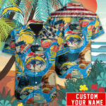 Sport-Team Los Angeles Chargers Custom Name Special Vintage Style Hawaiian Shirt Sport Team Aloha Shirt