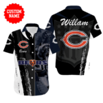 Sport-Team Chicago Bears Custom Name Special Half Tone Mascot Hawaiian Shirt Sport Team Aloha Shirt