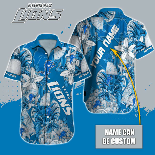 Sport-Team Detroit Lions Custom Name Special Tropical Fruit Hawaiian Shirt Sport Team Aloha Shirt