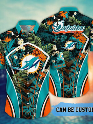 Sport-Team Miami Dolphins Custom Name Flower Summer Tropical Hawaiian Shirt Sport Team Aloha Shirt