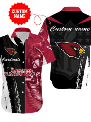 Sport-Team Arizona Cardinals Custom Name Special Half Tone Mascot Hawaiian Shirt Sport Team Aloha Shirt