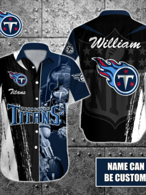 Sport-Team Tennessee Titans Custom Name Special Half Tone Mascot Hawaiian Shirt Sport Team Aloha Shirt