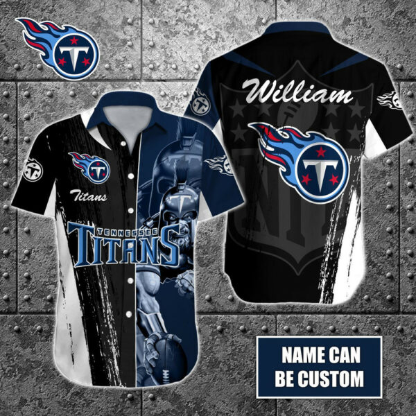 Sport-Team Tennessee Titans Custom Name Special Half Tone Mascot Hawaiian Shirt Sport Team Aloha Shirt