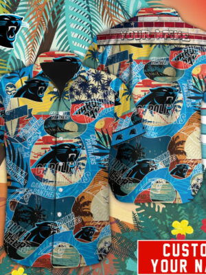 Sport-Team Carolina Panthers Custom Name Special Vintage Style Hawaiian Shirt Sport Team Aloha Shirt