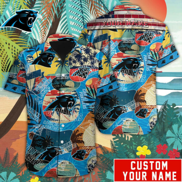 Sport-Team Carolina Panthers Custom Name Special Vintage Style Hawaiian Shirt Sport Team Aloha Shirt