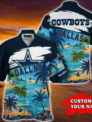 Sport-Team Dallas Cowboys Custom Name Coconut Beach Hawaiian Shirt Sport Team Aloha Shirt