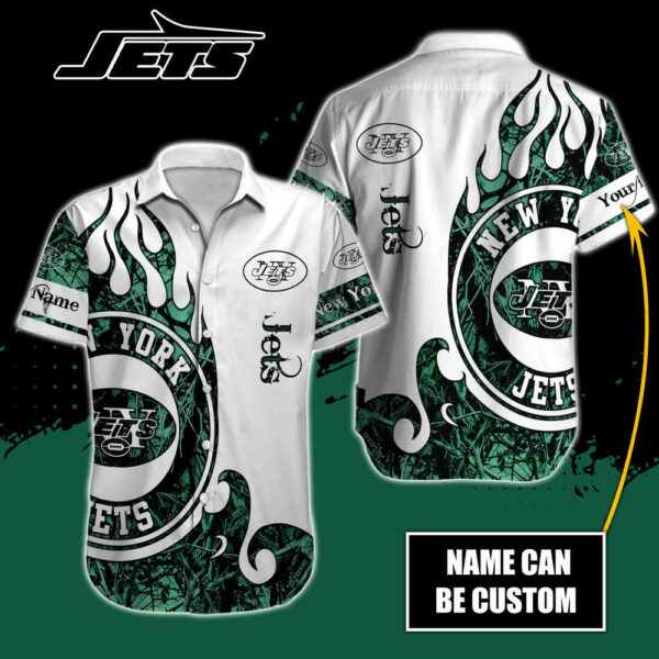 Sport-Team New York Jets Custom Name Realtree Hunting Hawaiian Shirt Sport Team Aloha Shirt