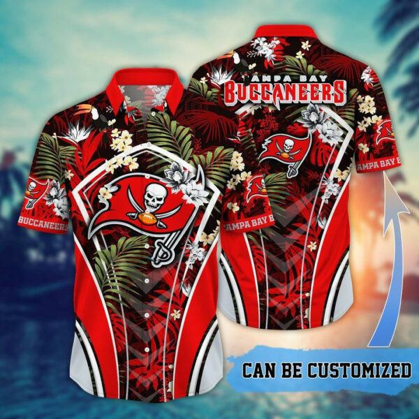 Sport-Team Tampa Bay Buccaneers Custom Name Flower Summer Tropical Hawaiian Shirt Sport Team Aloha Shirt