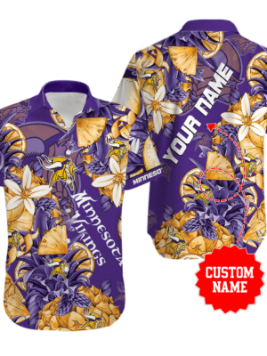 Sport-Team Minnesota Vikings Custom Name Special Tropical Fruit Hawaiian Shirt Sport Team Aloha Shirt