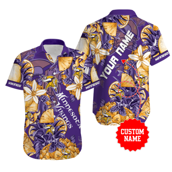 Sport-Team Minnesota Vikings Custom Name Special Tropical Fruit Hawaiian Shirt Sport Team Aloha Shirt