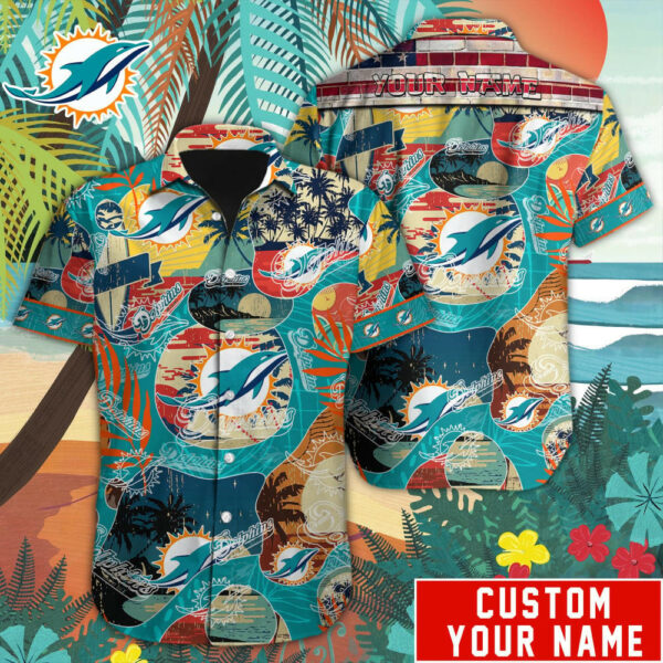 Sport-Team Miami Dolphins Custom Name Special Vintage Style Hawaiian Shirt Sport Team Aloha Shirt