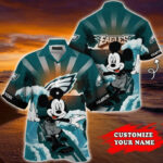 Sport-Team Philadelphia Eagles Custom Name Mickey Hawaiian Shirt Sport Team Aloha Shirt