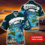 Sport-Team Philadelphia Eagles Custom Name Coconut Tree Hawaiian Shirt Sport Team Aloha Shirt