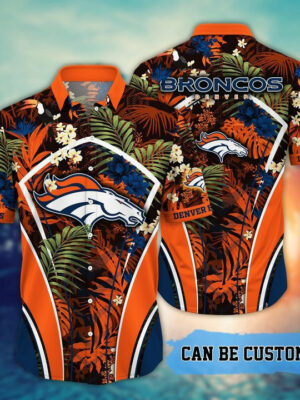 Sport-Team Denver Broncos Custom Name Flower Summer Tropical Hawaiian Shirt Sport Team Aloha Shirt