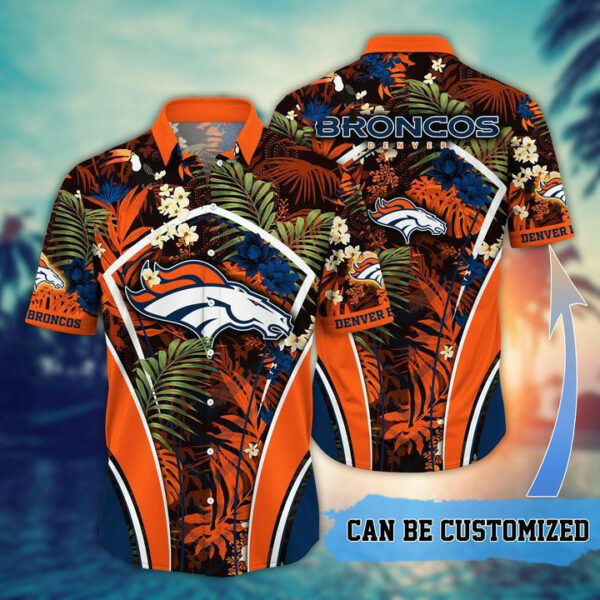 Sport-Team Denver Broncos Custom Name Flower Summer Tropical Hawaiian Shirt Sport Team Aloha Shirt