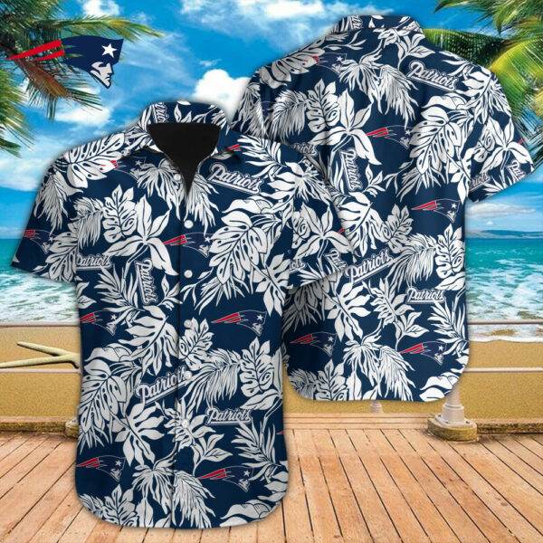 Sport-Team New England Patriots Tropical Leafs Hawaiian Shirt Summer Aloha Shirt
