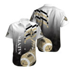 Sport-Team New Orleans Saints White Grey Ball Hawaiian Shirt Men Women Aloha Shirt