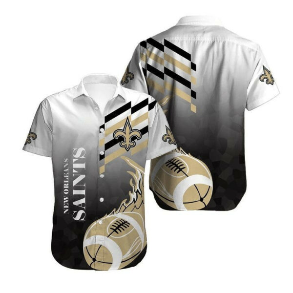 Sport-Team New Orleans Saints White Grey Ball Hawaiian Shirt Men Women Aloha Shirt