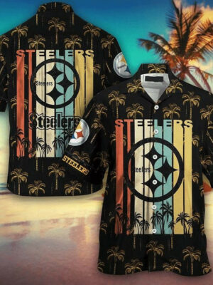 Sport-Team Pittsburgh Steelers Black Coconut Beach Special Hawaiian Shirt Men Women Aloha Shirt