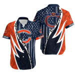 Sport-Team Chicago Bears Swing In Orange Dark Blue Stars Hawaiian Shirt Men Women Aloha Shirt