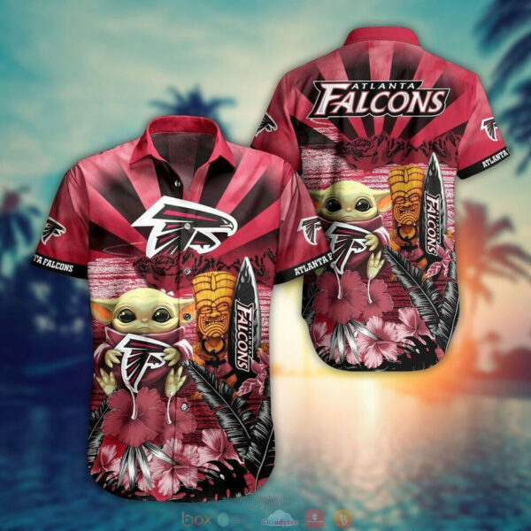 Sport-Team Atlanta Falcons Baby Yoda Hawaiian Shirt Men Women Aloha Shirt