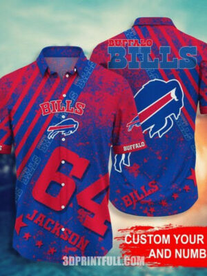 Sport-Team Buffalo Bills Custom Name Number Colorful Hawaiian Shirt Men Women Aloha Shirt