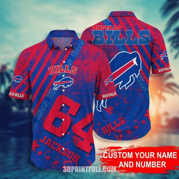Sport-Team Buffalo Bills Custom Name Number Colorful Hawaiian Shirt Men Women Aloha Shirt