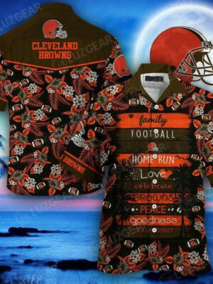 Sport-Team Cleveland Browns Tropical Flowers Hawaiian Shirt Men Women Aloha Shirt