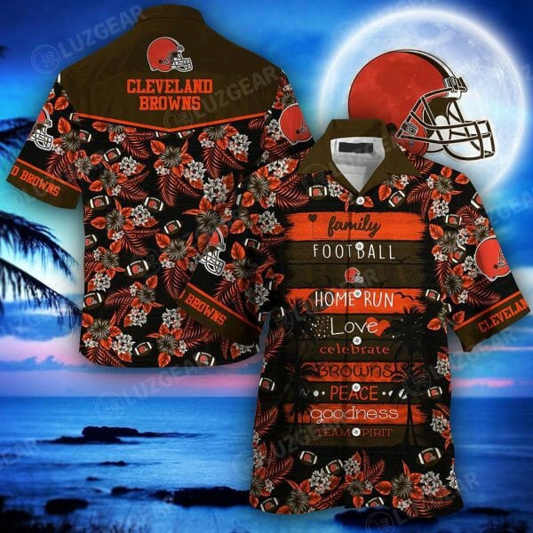 Sport-Team Cleveland Browns Tropical Flowers Hawaiian Shirt Men Women Aloha Shirt