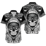 Sport-Team Las Vegas Raiders Skull Black White Hawaiian Shirt Men Women Aloha Shirt