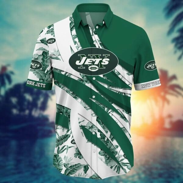 Sport-Team New York Jets Green White Hawaiian Shirt Men Women Aloha Shirt