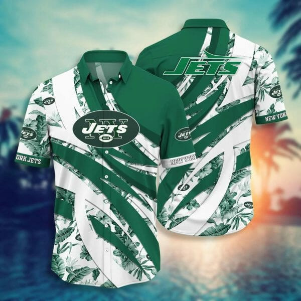 Sport-Team New York Jets Green White Hawaiian Shirt Men Women Aloha Shirt