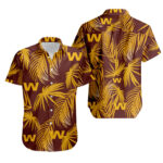 Sport-Team Washington Commanders Yellow Leaf Hawaiian Shirt Men Women Aloha Shirt