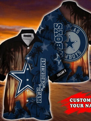 Sport-Team Dallas Cowboys Custom Name Star In Coconut Forest Hawaiian Shirt Men Women Aloha Shirt