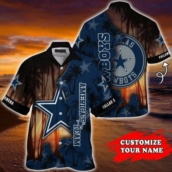 Sport-Team Dallas Cowboys Custom Name Star In Coconut Forest Hawaiian Shirt Men Women Aloha Shirt